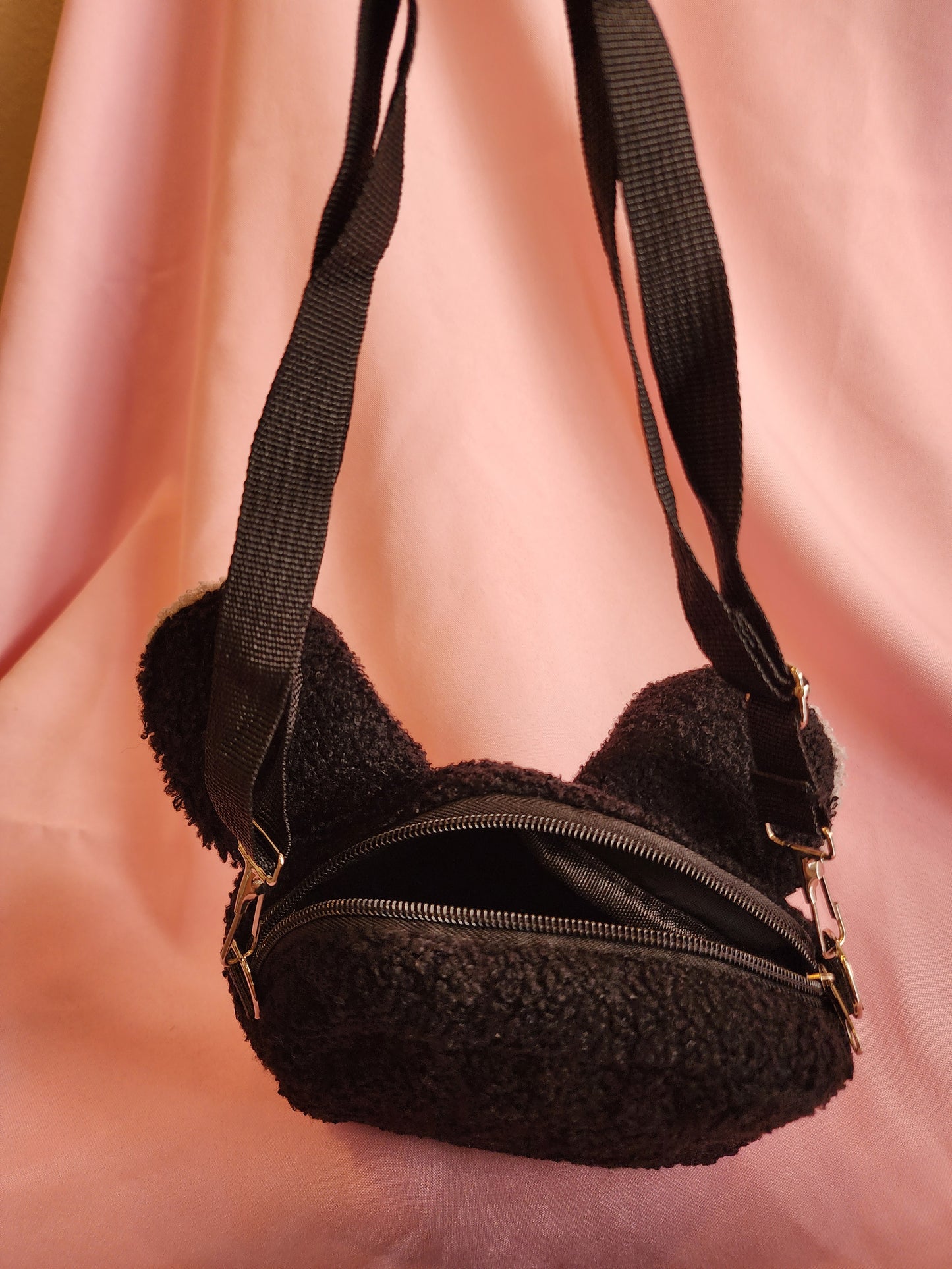 Mini Black Cat Plushie Bag