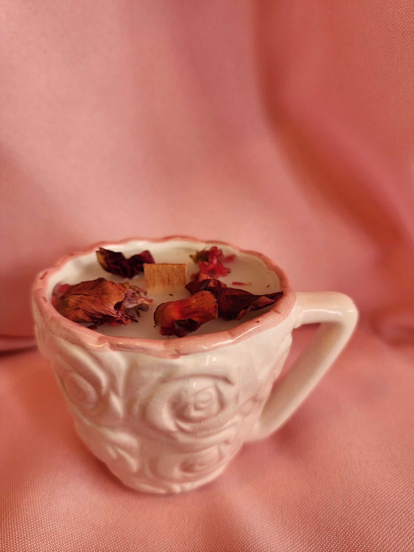 Handmade Vintage Teacup Candles - Roses